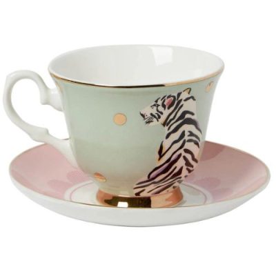 Tiger Tazza da the con piattino By Yvonne Ellen