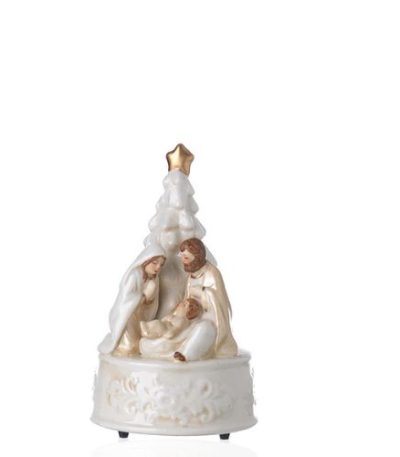 Carillon albero di Natale con sacra famiglia