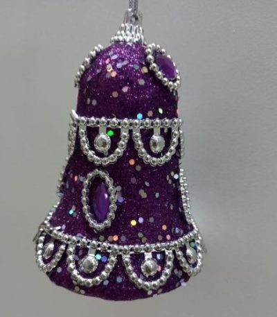 palla natalizia campana natalizia Viola decorazioni Argento